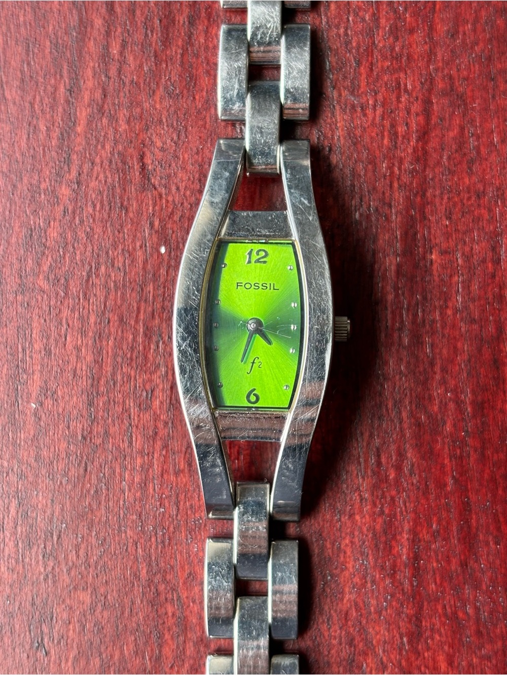 Fossil Silver Bracelet Watch with Iridescent Dial